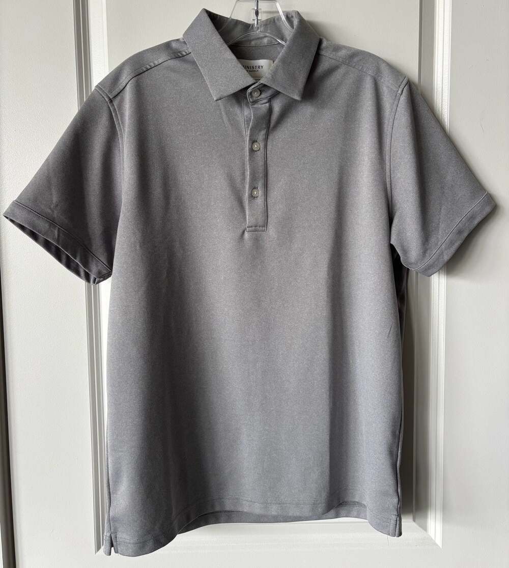 Ministry of Supply Gray Performance Polo Shirt Size Large